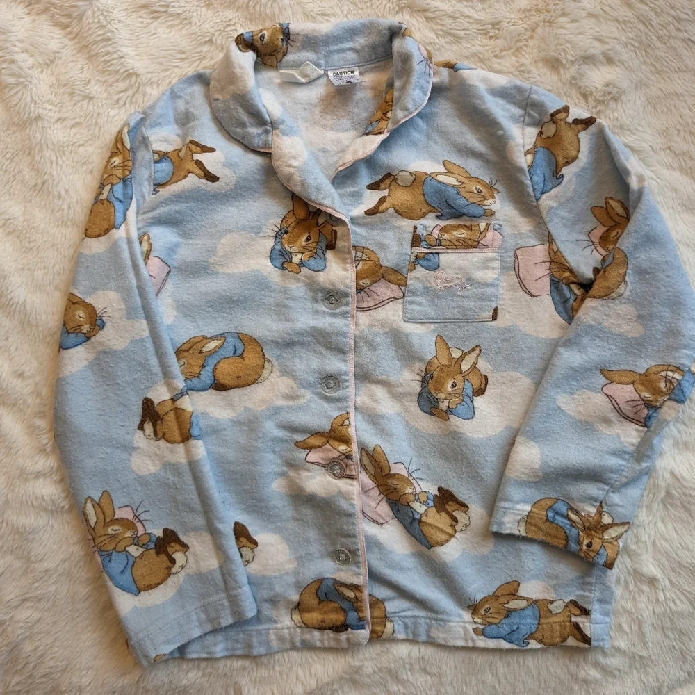 PETER ALEXANDER Jr. Peter Rabbit Bamboo/cotton Flannel Button-up Pajama Top 8